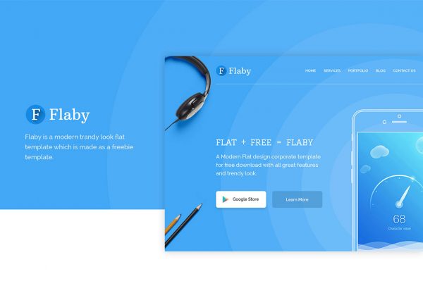 flaby-a-free-psd-flat-landing-page